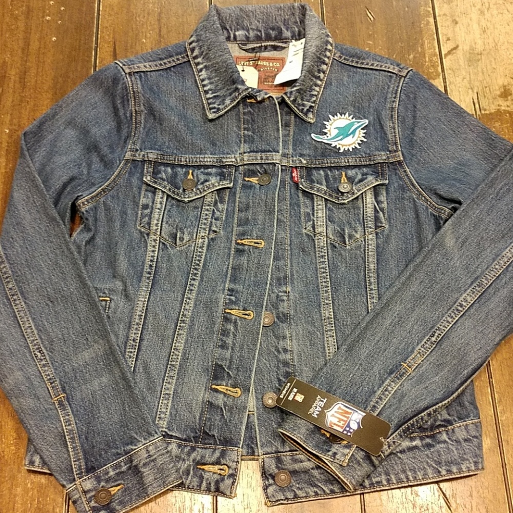 Womebs Levis Miami Dolphins denim Jacket